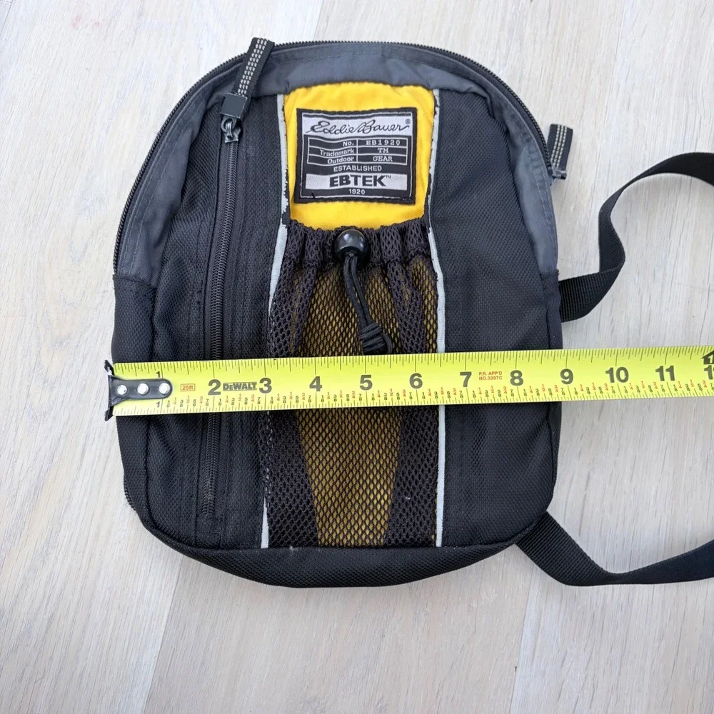 90s Eddie Bauer EBTEK EB1920 Crossbody Bag Blk Yellow Outdoor Gear Messenger Bag